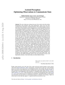 Assisted Perception: Optimizing Observations to Communicate State