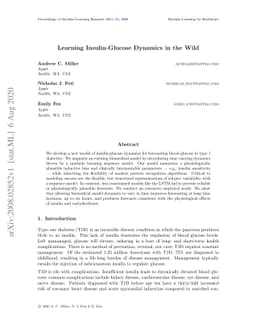 Learning Insulin-Glucose Dynamics in the Wild
