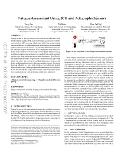 Fatigue Assessment using ECG and Actigraphy Sensors