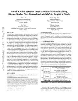 Which Kind Is Better in Open-domain Multi-turn Dialog,Hierarchical or
  Non-hierarchical Models? An Empirical Study