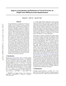 Improve Generalization and Robustness of Neural Networks via Weight
  Scale Shifting Invariant Regularizations