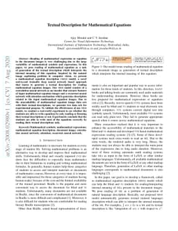 Textual Description for Mathematical Equations