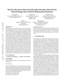 NuI-Go: Recursive Non-Local Encoder-Decoder Network for Retinal Image
  Non-Uniform Illumination Removal