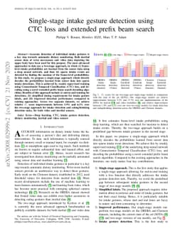 Single-stage intake gesture detection using CTC loss and extended prefix
  beam search