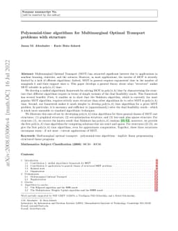 Polynomial-time algorithms for Multimarginal Optimal Transport problems
  with structure