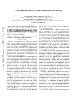 A Game-Theoretic Drone-as-a-Service Composition for Delivery