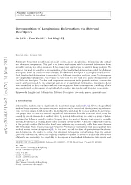 Decomposition of Longitudinal Deformations via Beltrami Descriptors