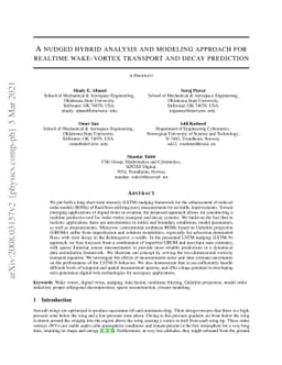 A nudged hybrid analysis and modeling approach for realtime wake-vortex
  transport and decay prediction
