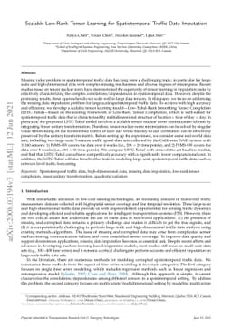 Scalable Low-Rank Tensor Learning for Spatiotemporal Traffic Data
  Imputation