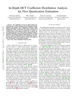 In-Depth DCT Coefficient Distribution Analysis for First Quantization
  Estimation