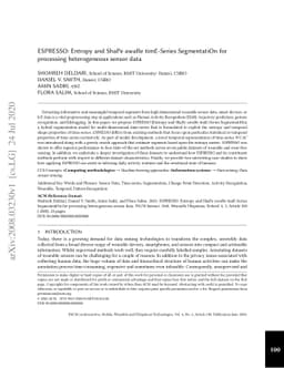 ESPRESSO: Entropy and ShaPe awaRe timE-Series SegmentatiOn for
  processing heterogeneous sensor data