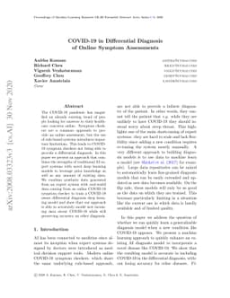 COVID-19 in differential diagnosis of online symptom assessments
