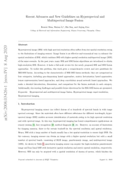 Recent Advances and New Guidelines on Hyperspectral and Multispectral
  Image Fusion
