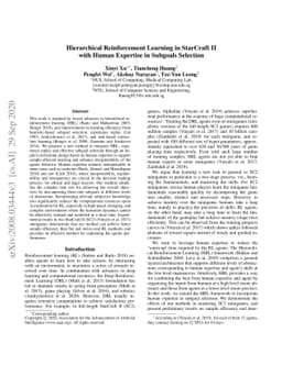 Hierarchical Reinforcement Learning in StarCraft II with Human Expertise
  in Subgoals Selection