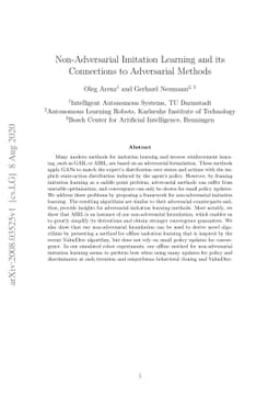 Non-Adversarial Imitation Learning and its Connections to Adversarial
  Methods