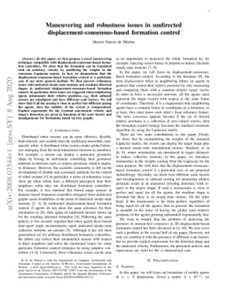 Maneuvering and robustness issues in undirected
  displacement-consensus-based formation control