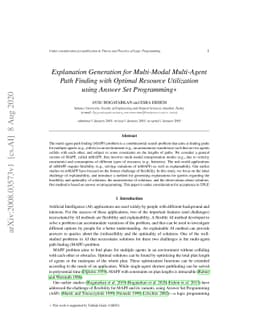 Explanation Generation for Multi-Modal Multi-Agent Path Finding with
  Optimal Resource Utilization using Answer Set Programming