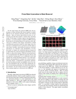From Rain Generation to Rain Removal