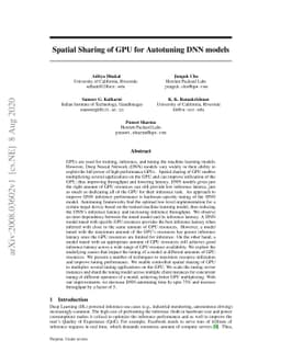 Spatial Sharing of GPU for Autotuning DNN models