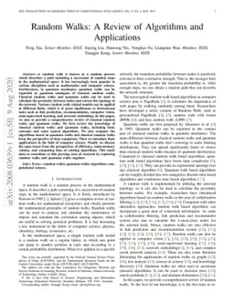 Random Walks: A Review of Algorithms and Applications