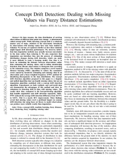 Concept Drift Detection: Dealing with MissingValues via Fuzzy Distance
  Estimations