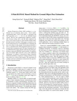 1-Point RANSAC-Based Method for Ground Object Pose Estimation