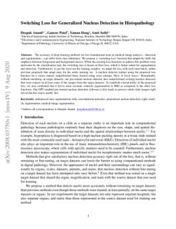 Switching Loss for Generalized Nucleus Detection in Histopathology