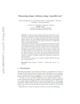 Measuring shape relations using r-parallel sets
