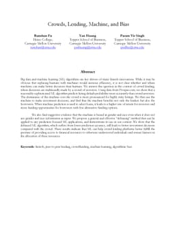 Crowd, Lending, Machine, and Bias