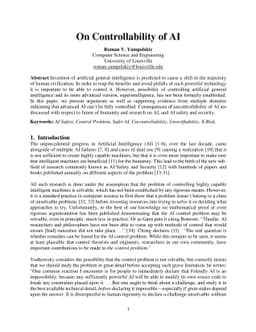 On Controllability of AI
