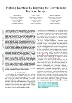 Fighting Deepfake by Exposing the Convolutional Traces on Images