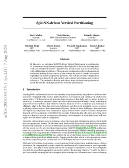 SplitNN-driven Vertical Partitioning