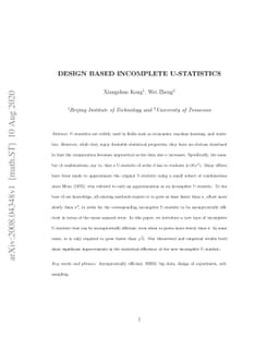 Design based incomplete U-statistics