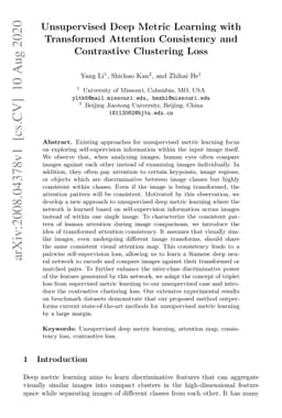 Unsupervised Deep Metric Learning with Transformed Attention Consistency
  and Contrastive Clustering Loss