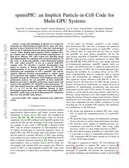 sputniPIC: an Implicit Particle-in-Cell Code for Multi-GPU Systems