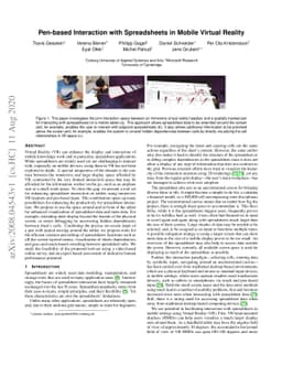 Pen-based Interaction with Spreadsheets in Mobile Virtual Reality