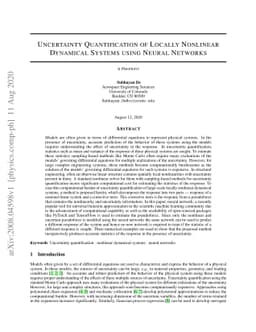 Uncertainty Quantification of Locally Nonlinear Dynamical Systems using
  Neural Networks