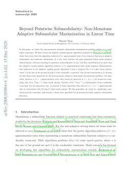Beyond Pointwise Submodularity: Non-Monotone Adaptive Submodular
  Maximization in Linear Time
