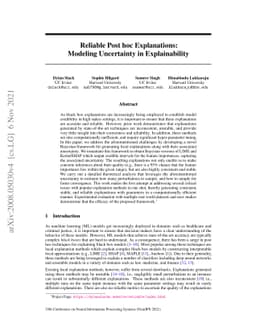 Reliable Post hoc Explanations: Modeling Uncertainty in Explainability