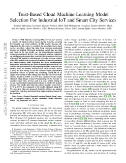 Trust-Based Cloud Machine Learning Model Selection For Industrial IoT
  and Smart City Services