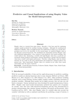 Predictive and Causal Implications of using Shapley Value for Model
  Interpretation