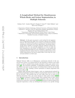 A Longitudinal Method for Simultaneous Whole-Brain and Lesion
  Segmentation in Multiple Sclerosis