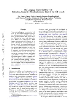 The Language Interpretability Tool: Extensible, Interactive
  Visualizations and Analysis for NLP Models