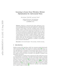 Learning to Learn from Mistakes: Robust Optimization for Adversarial
  Noise
