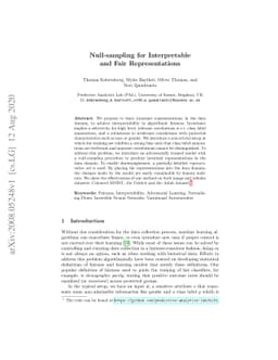 Null-sampling for Interpretable and Fair Representations