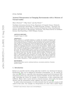 Assisted Teleoperation in Changing Environments with a Mixture of
  Virtual Guides