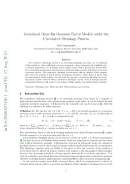 Variational Bayes for Gaussian Factor Models under the Cumulative
  Shrinkage Process