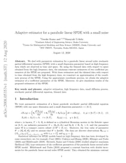 Adaptive estimator for a parabolic linear SPDE with a small noise