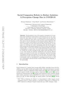 Social Companion Robots to Reduce Isolation: A Perception Change Due to
  COVID-19