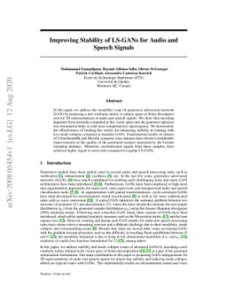 Improving Stability of LS-GANs for Audio and Speech Signals
